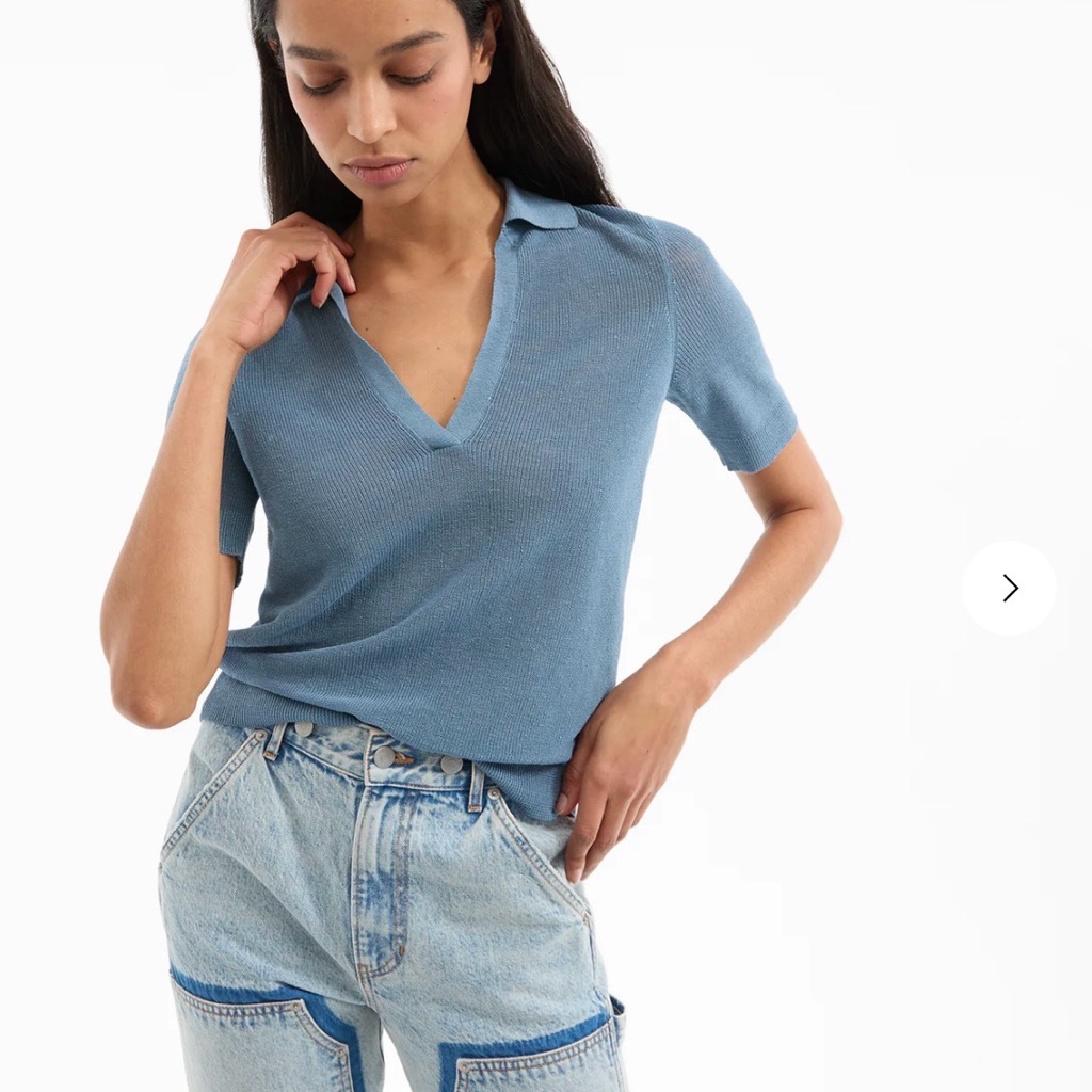Veronica Beard Issa Polo Lake Mist Xs